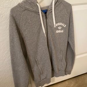 Grey Adidas Zip Up Hoodie